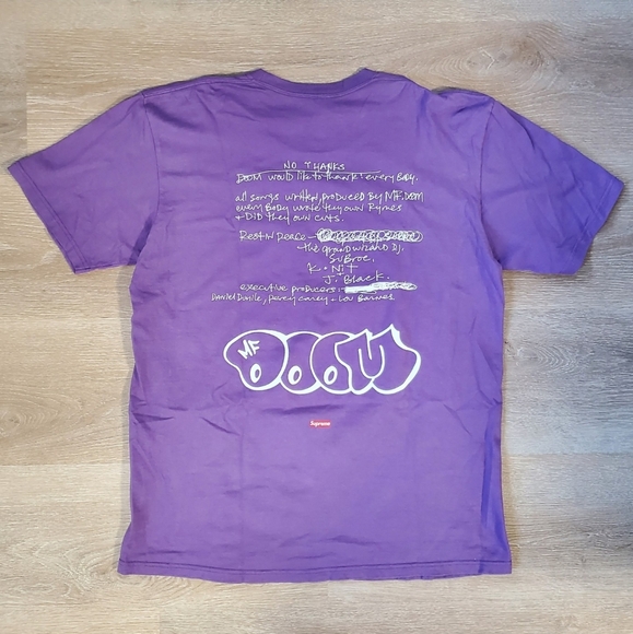 Supreme MF DOOM Tee Dusty Purple FW23 Size Large T-shirt NWOT New Without Tags - Picture 3 of 8
